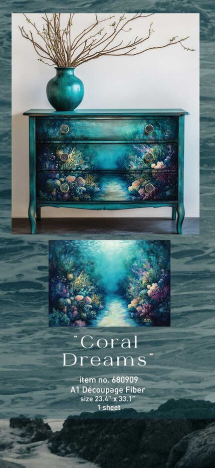 A1 Decoupage Fiber - Coral Dreams