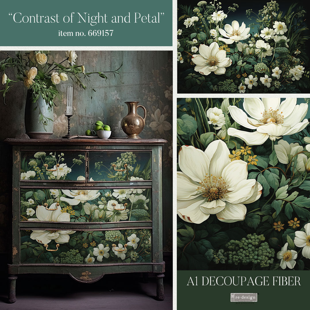 A1 Decoupage Fiber - Contrast Of Night And Petal