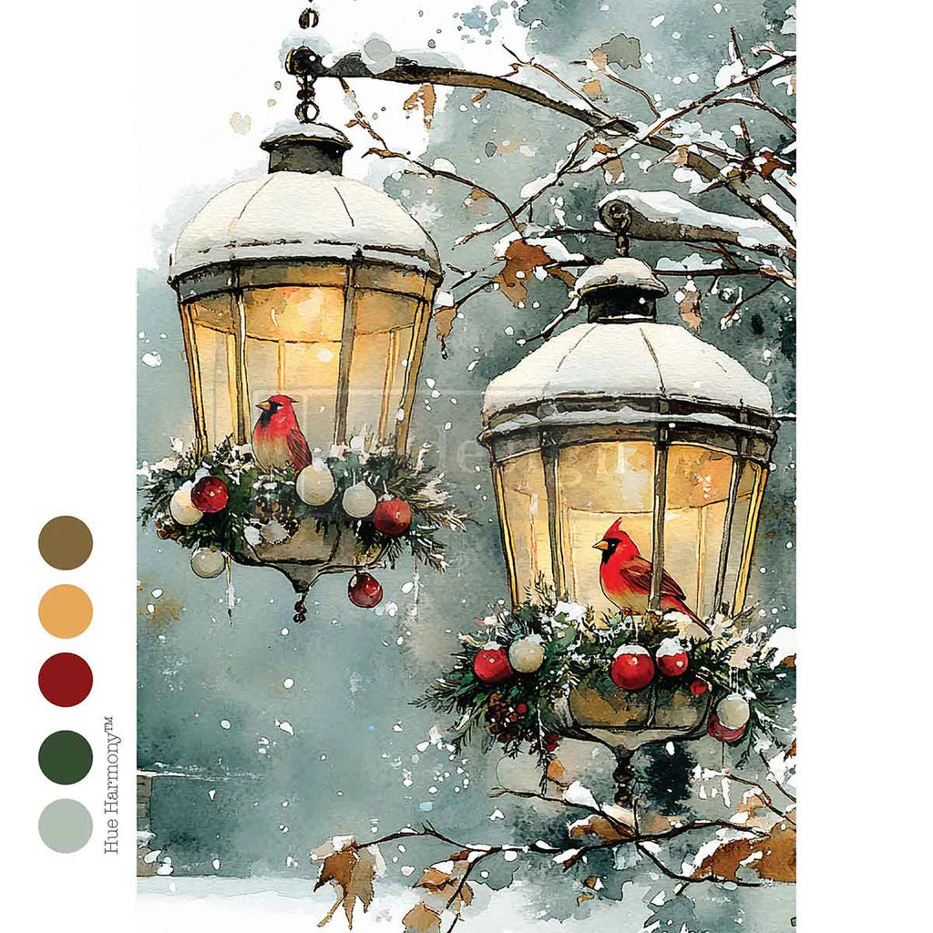 Cardinal Christmas decoupage paper