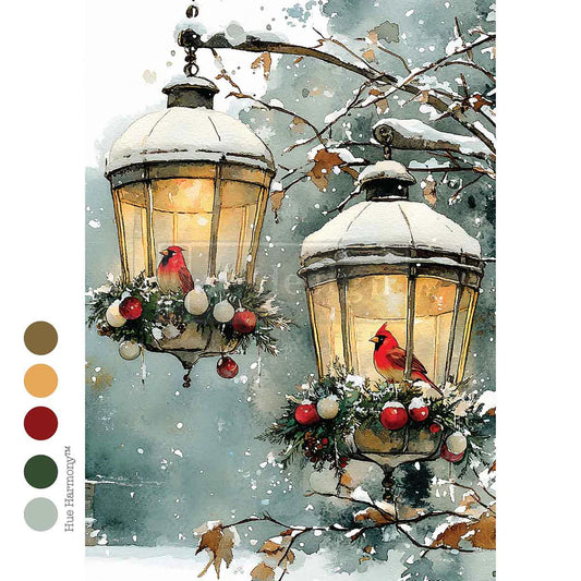 Cardinal Christmas decoupage paper