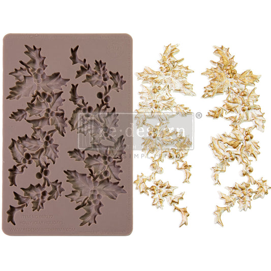 DECOR MOULDS® – HOLLY JOLLY HOLIDAYS – 1 PC, 5″X8″X8MM