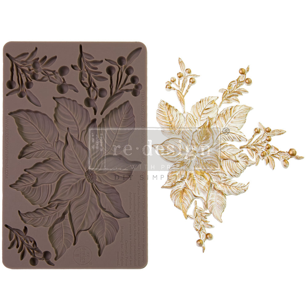 DECOR MOULDS® – CRIMSON BLOOMS – 1 PC, 5″X8″X8MM