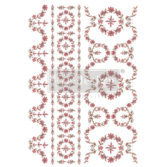 ANNIE SLOAN – FLOWER GARLAND – TOTAL SHEET SIZE 24″X35″, CUT INTO 2 SHEETS