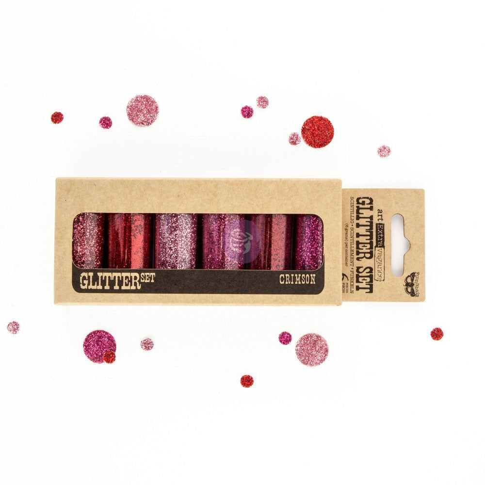 ART INGREDIENTS – GLITTER SET – CRIMSON 7G BOTTLE SET OF 6