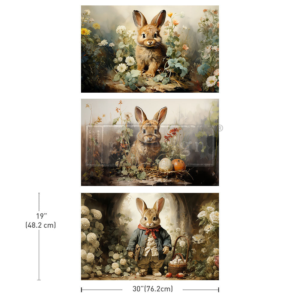 Dreamy Bunnies 3 pack decoupage paper