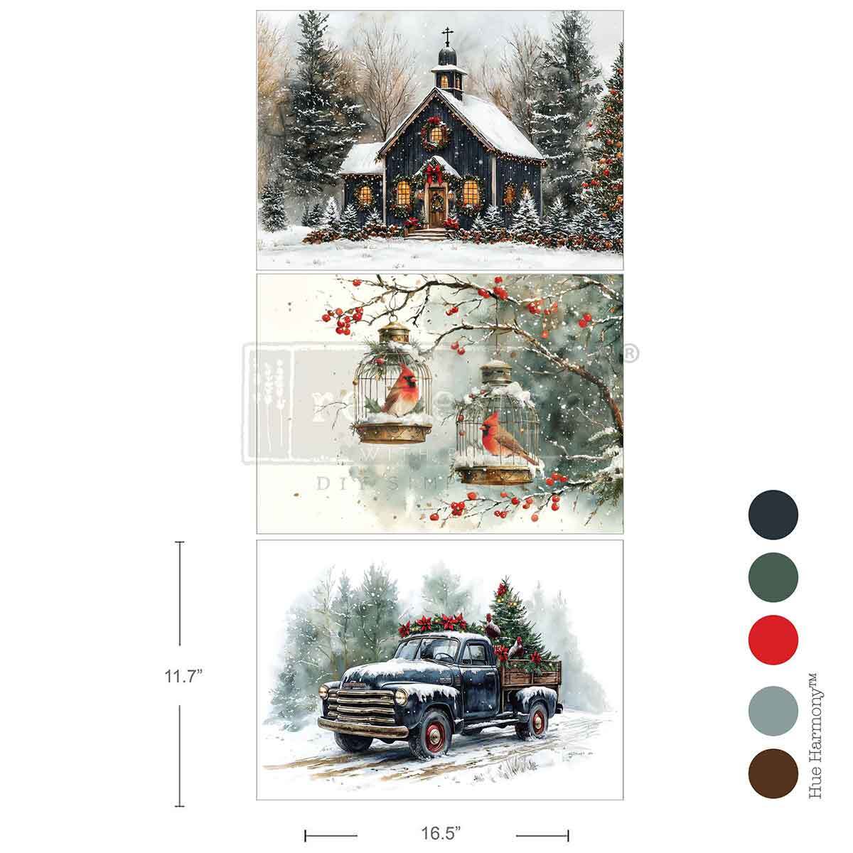 A3 Decoupage Fiber Pack - Christmas Blessings