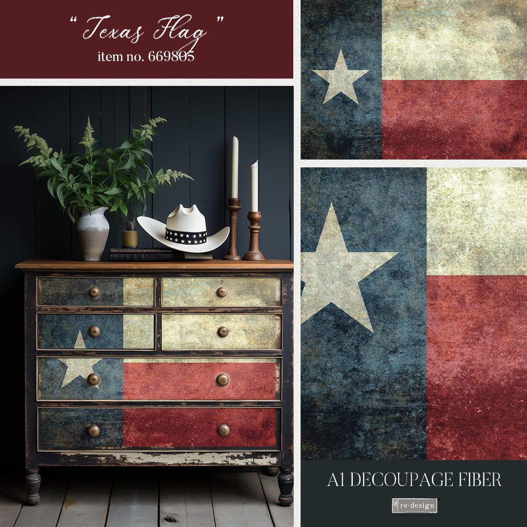 Texas Flag A1 Fiber decoupage