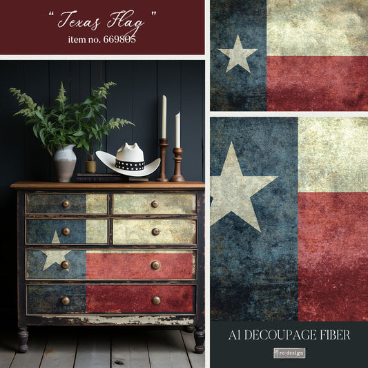 Texas Flag A1 Fiber decoupage