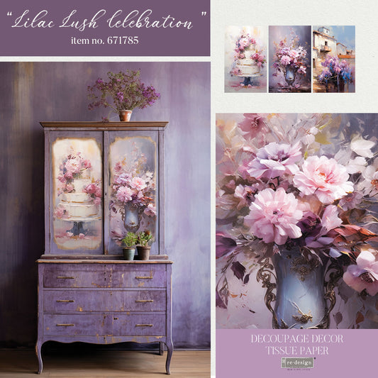 Decoupage Decor Tissue Paper Pack - Lilac Lush Celebration