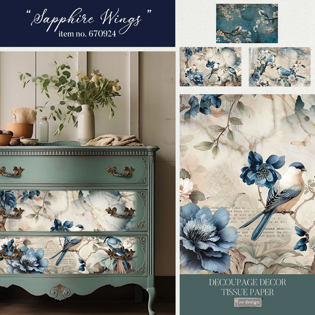 Saphire WingsTissue Paper Pack of 3