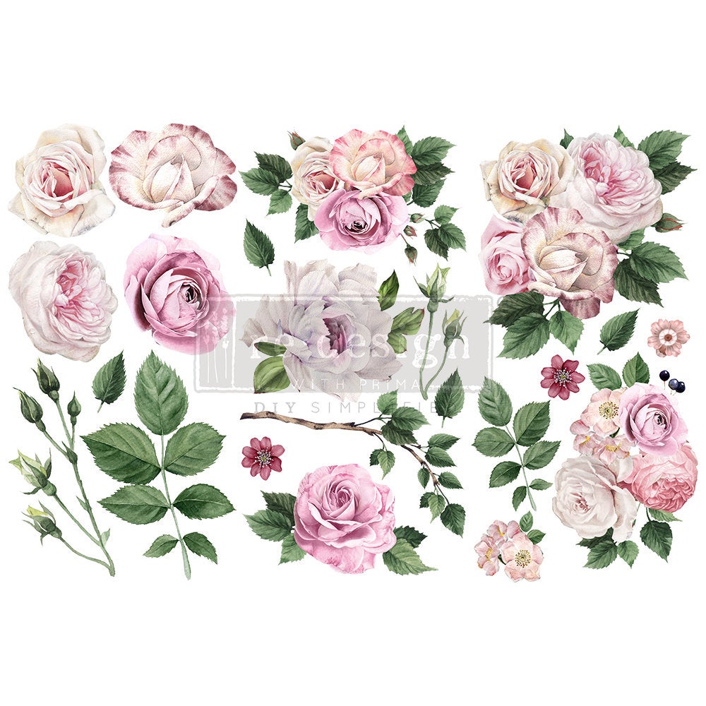 Delicate Roses - Mini Transfer - Redesign with Prima