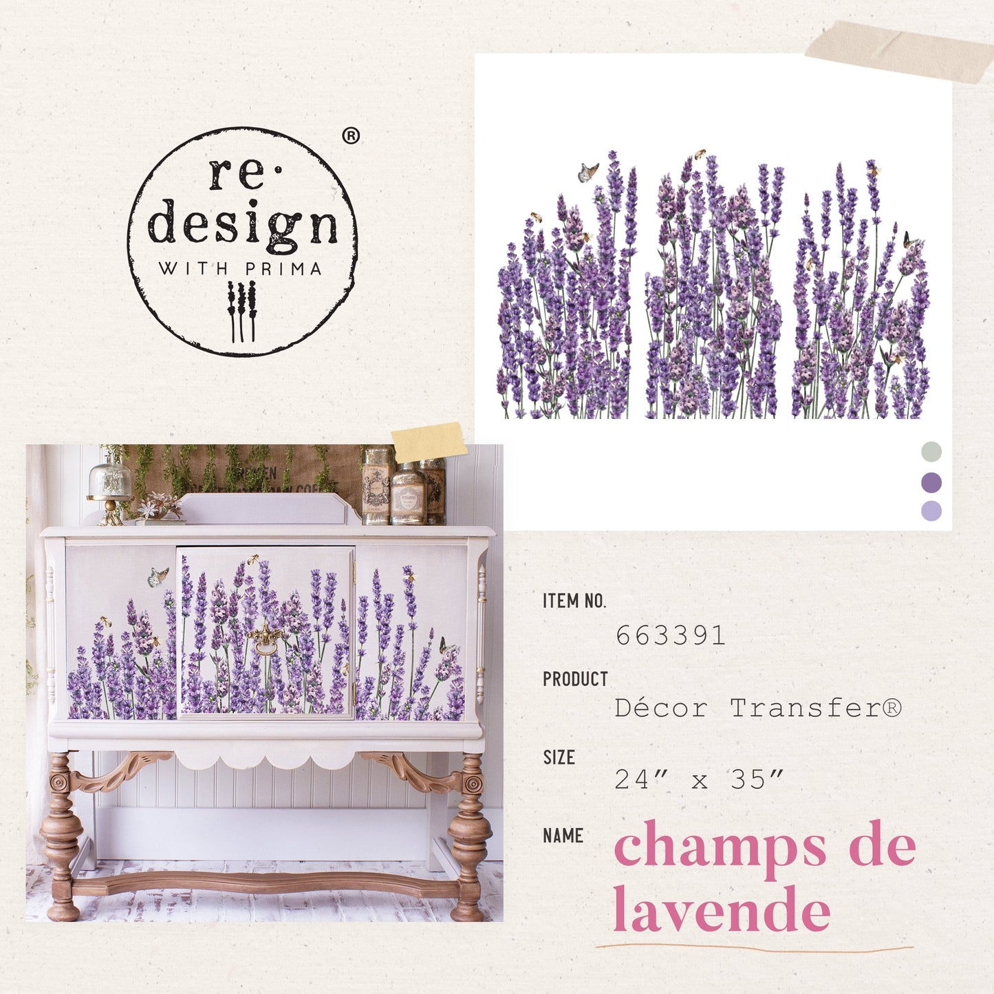 Champs de Lavende - Decor Transfer - Redesign with Prima