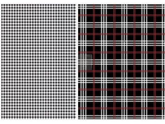 Gingham Black - Rub On Furniture Decal Transfer - Redesign with Prima - Same Day shipping