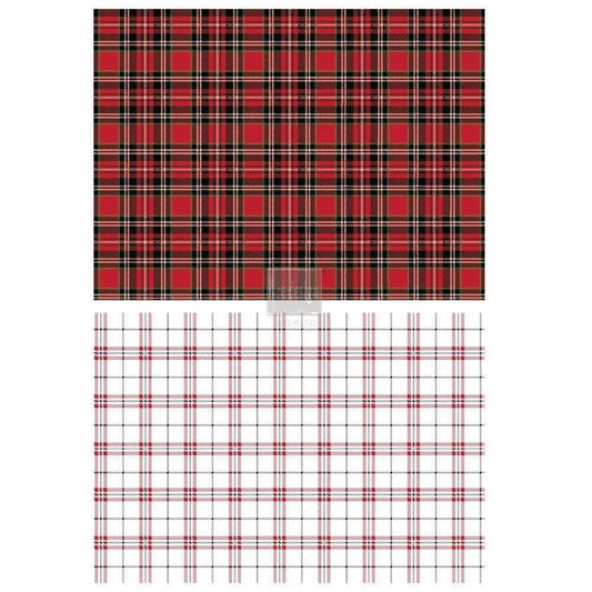 Gingham Red - Rub On Furniture Decal Transfer - Redesign with Prima - Same Day Shipping!