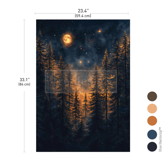 Moonlit Forest fiber paper
