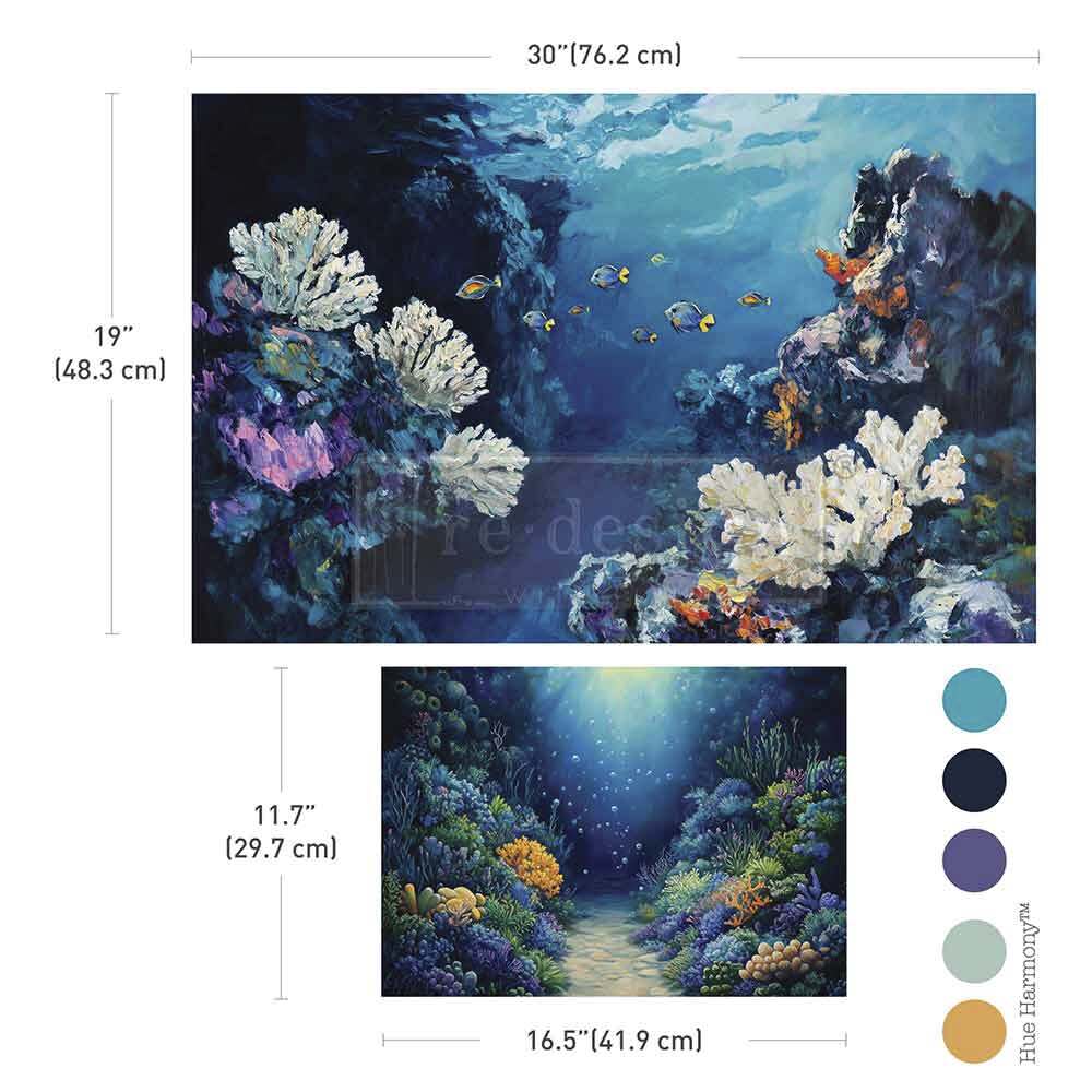 The Living Reef double delight set decoupage paper