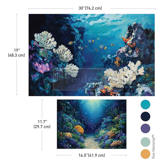 The Living Reef double delight set decoupage paper