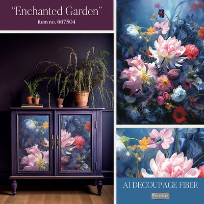 A1 Decoupage Fiber - Enchanted Garden