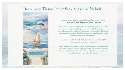A3 Decoupage Decor Tissue Paper Pack - Seascape Melody