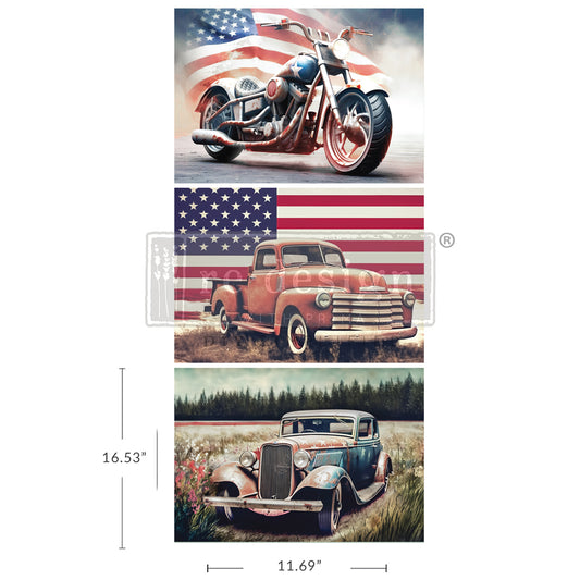 A3 Decoupage Decor Tissue Paper Pack - All American