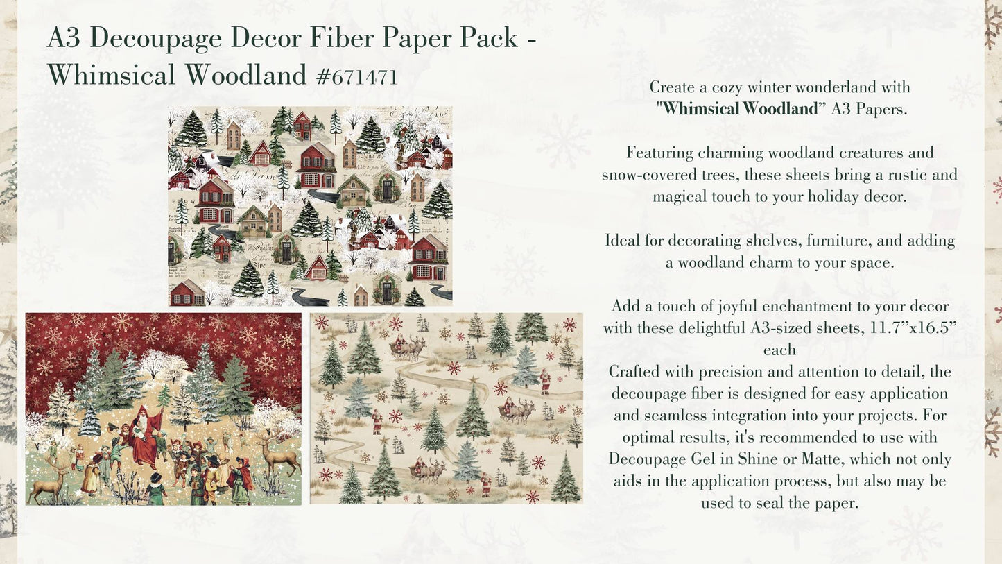 A3 Decoupage Fiber Pack - Whimsical Woodland