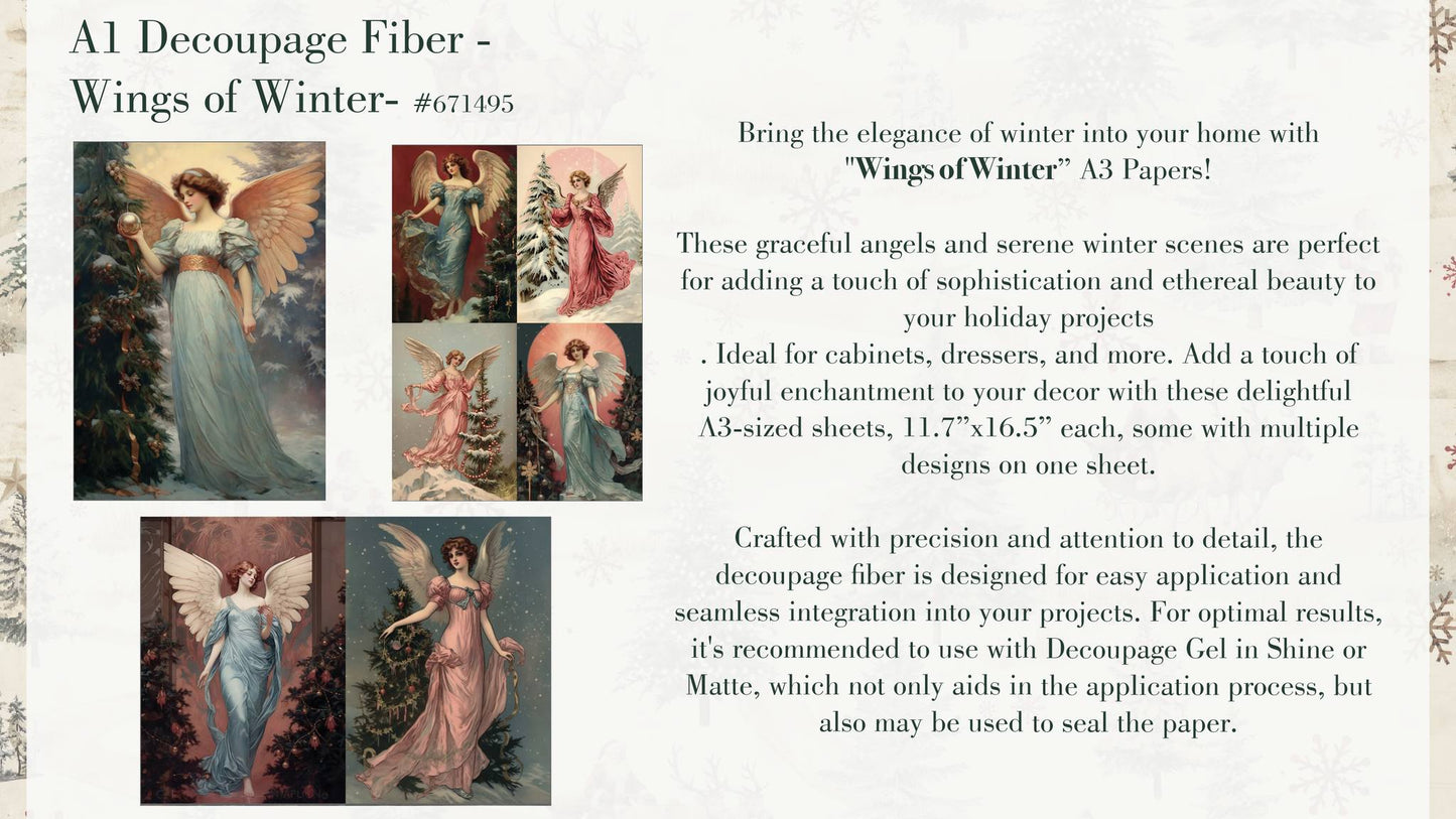 A3 Decoupage Fiber Pack - Wings of Winter