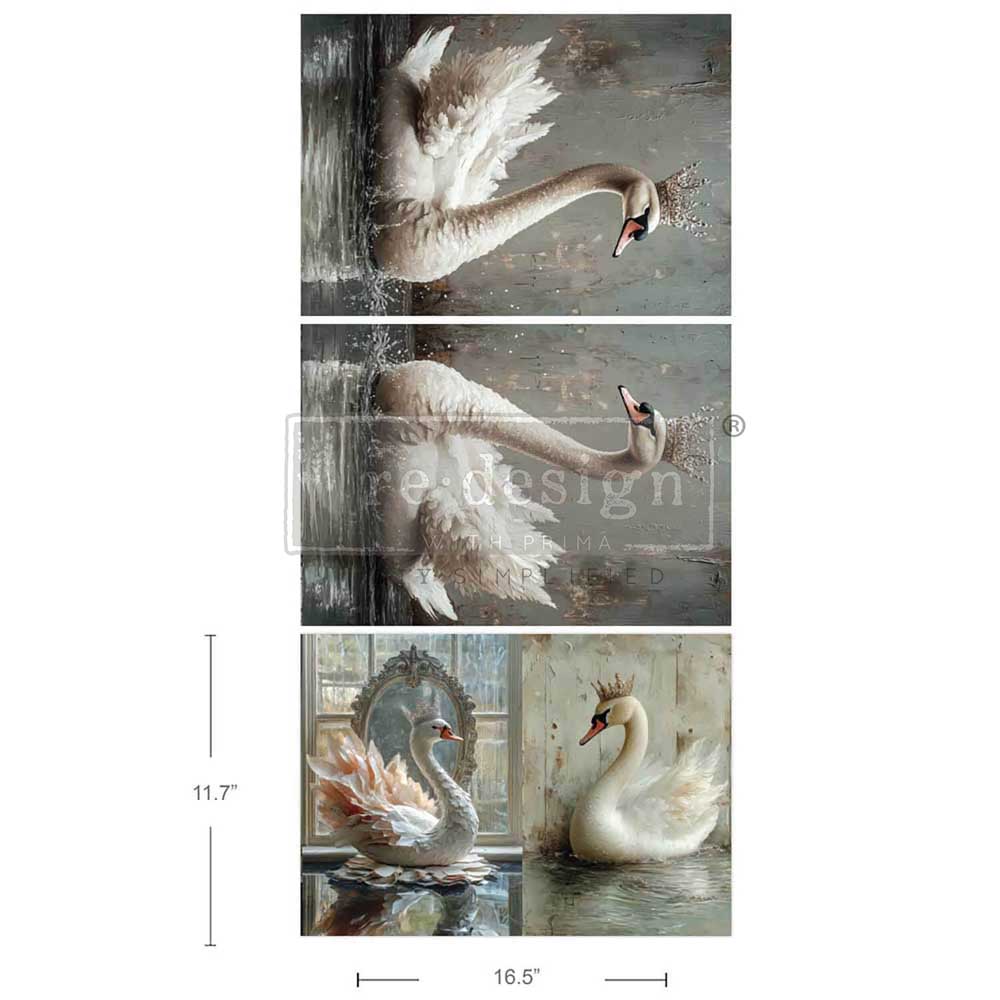 A3 Decoupage Fiber Pack - Swan Serenity