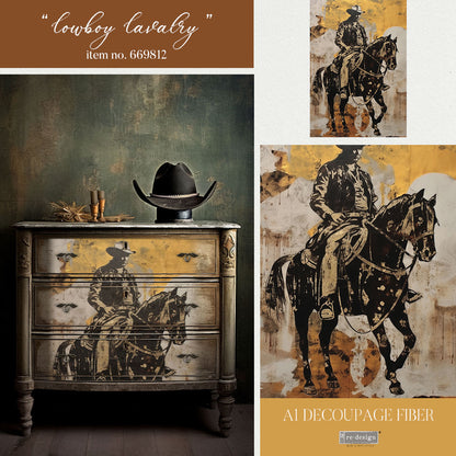 A1 Decoupage Fiber - Cowboy Cavalry