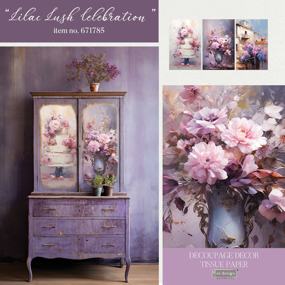 Decoupage Decor Tissue Paper Pack - Lilac Lush Celebration