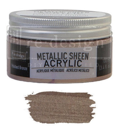 Polished Bronze Acrylic Metallic Sheen- art paint - Decor Paint