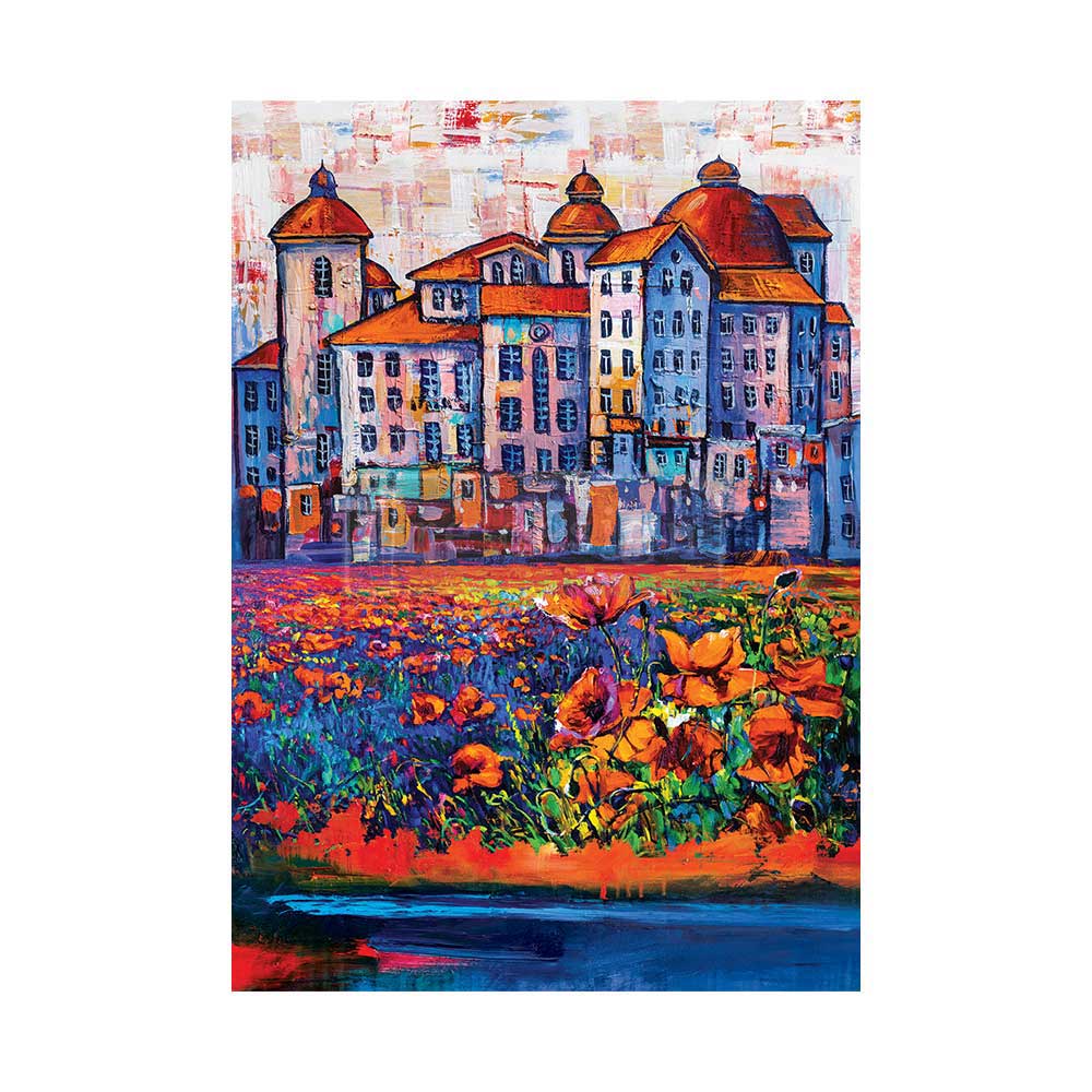 Village in color – A1 Decoupage Fiber - Redesign with Prima