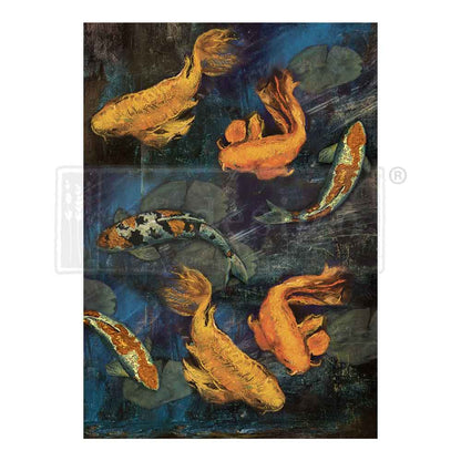 Koi Pond - A1 Decoupage Fiber - Redesign with Prima