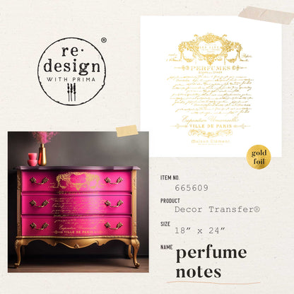 Perfume Notes - Kacha Decor Transfer - Redesign with Prima