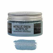 Rare Aqua Acrylic Metallic Sheen- art paint - Decor Paint