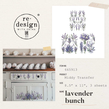 Pre-Order - Lavender Bunch - Middy Transfer - New Release